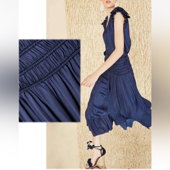 Ulla Johnson, Pleated Accents Midi Length Skirt, size 4 - Picture 3 of 10